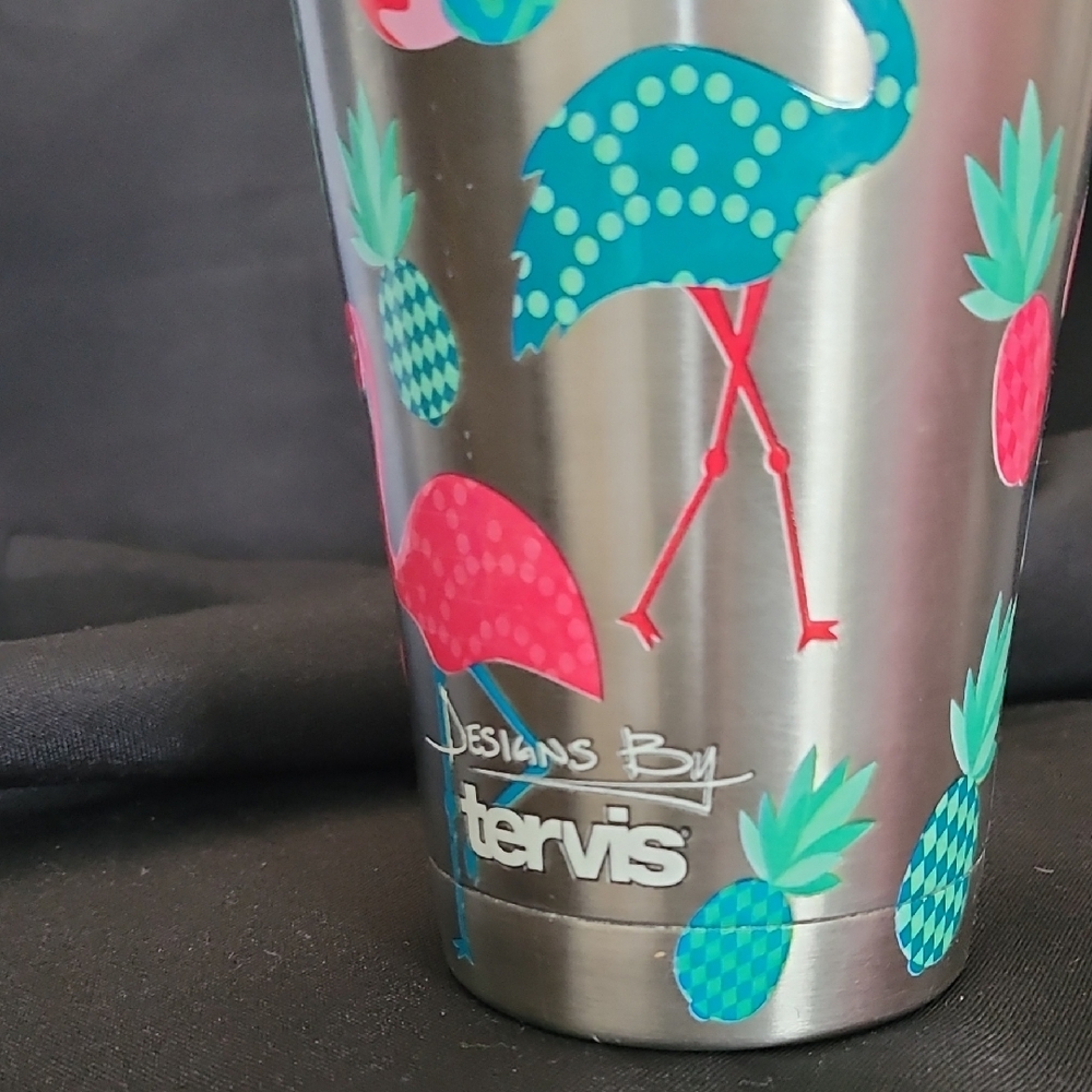 tervis Stainless Steel Flamingo & Pineapple Tumbler in Pink & Teal - Picture 2 of 7